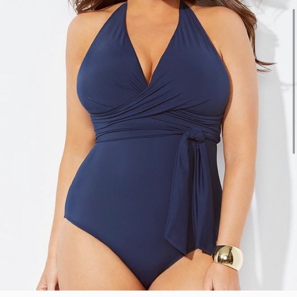 Ashley Graham Other - Blue Wrap Swimsuit, 16 Ashley graham